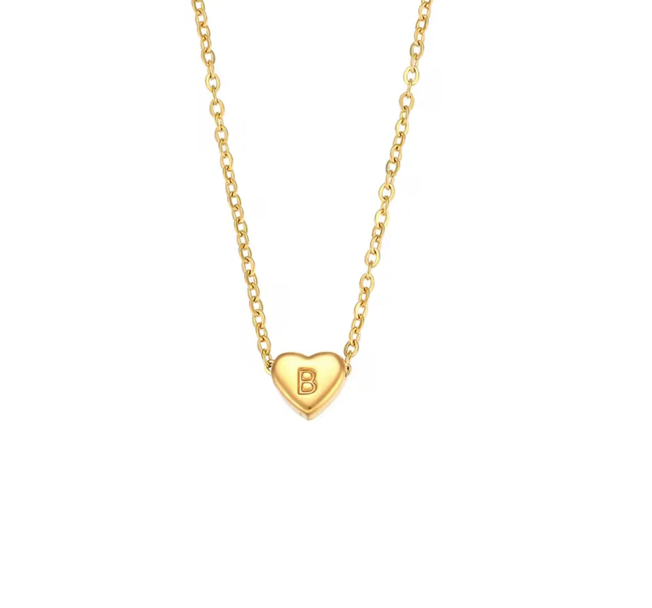 18K Gold Plated Initial Heart Necklace