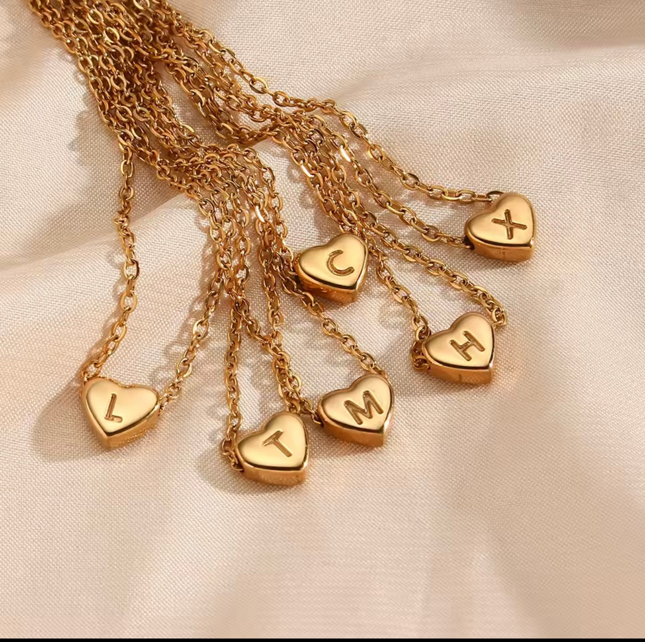 18K Gold Plated Initial Heart Necklace