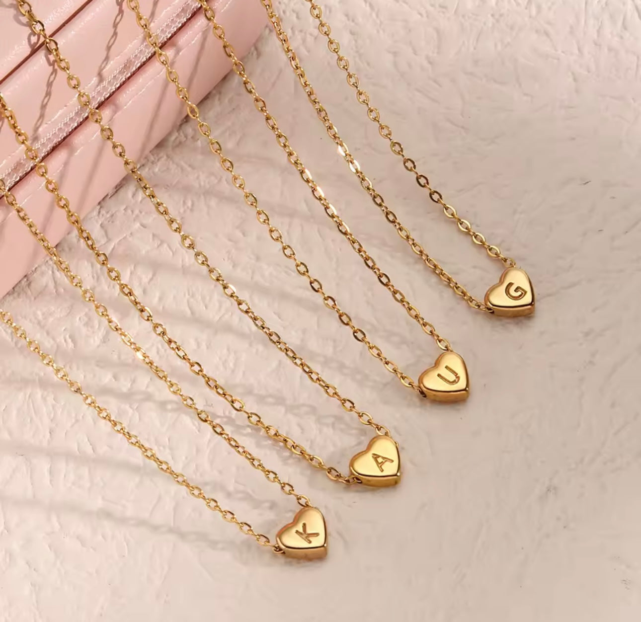 18K Gold Plated Initial Heart Necklace