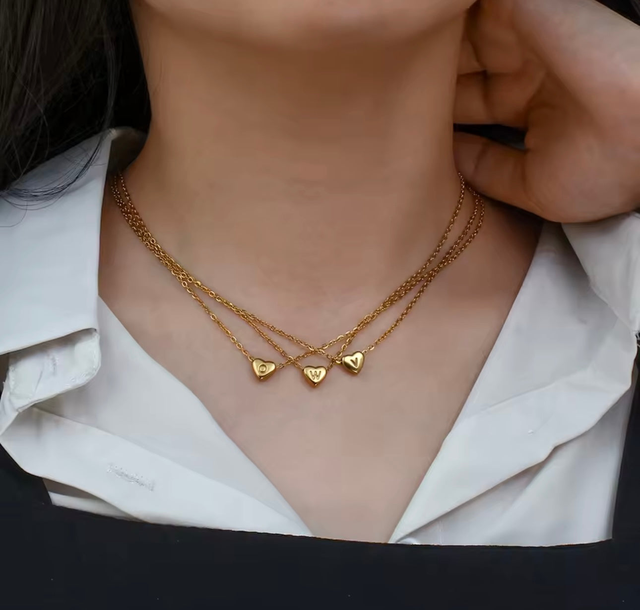 18K Gold Plated Initial Heart Necklace