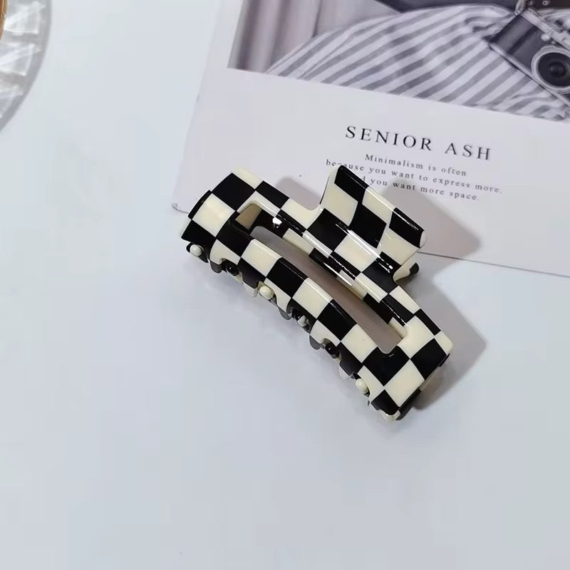 Checkered Hair Claw Clip