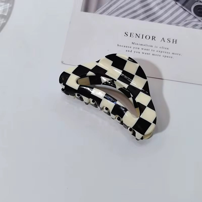 Checkered Hair Claw Clip