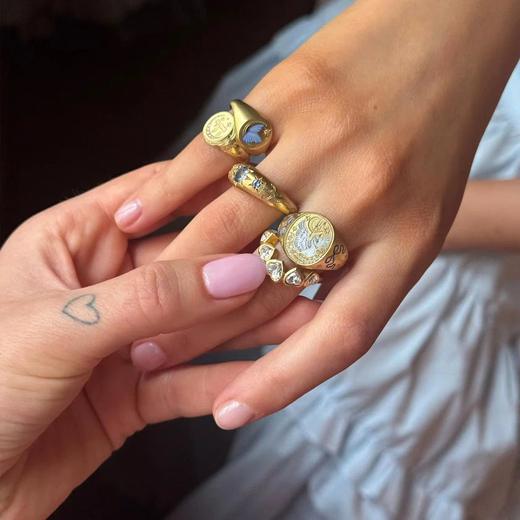 18K Gold Plated Vintage Style Rings