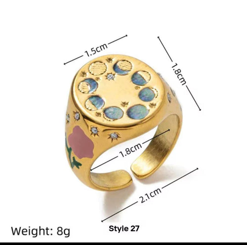 18K Gold Plated Vintage Style Rings